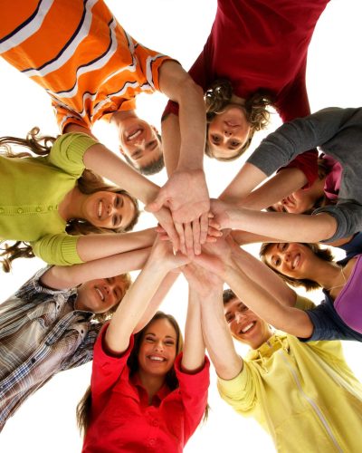 Teenagers isolated on white